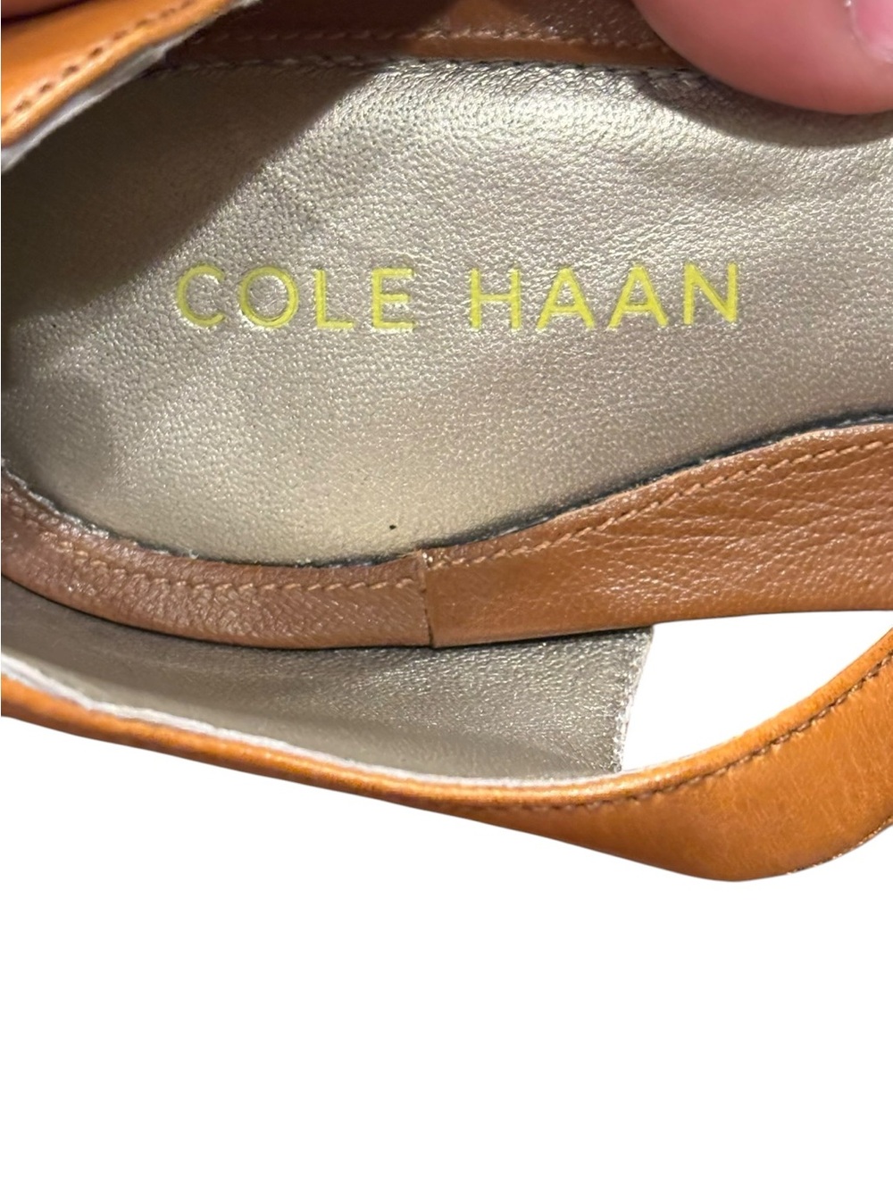 Cole Haan & Nike Cognac Leather Crisscross Strappy Vacation Summer Sandals sz 7 - Picture 16 of 16